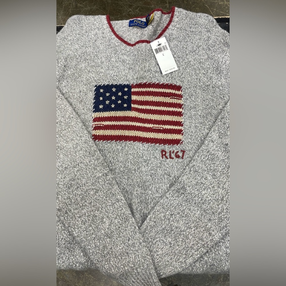 POLO RALPH LAUREN Mens size L Flag Sweater